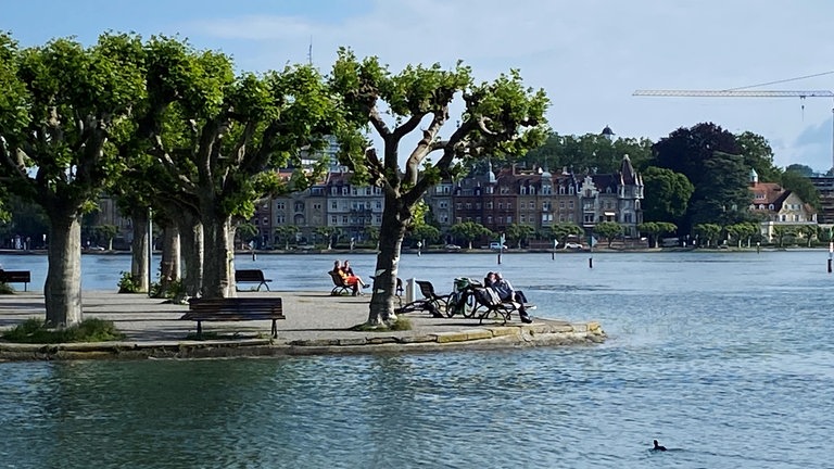 Konstanzer Stadtgarten im Juni 2024 bei Hochwasser