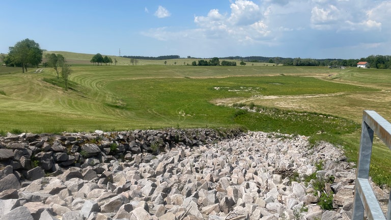 Regenrückhaltebecken Urlau bei Leutkirch im Mai 2026