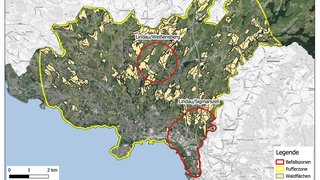Die Bayrische Landesanstalt für Landwirtschafts (LfL) hat eine große Quarantänezone ausgewiesen, um eine Ausbreitung des Japankäfers zu verhindern.