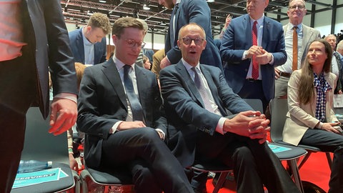 Beim CDU Neujahrsempfang in Künzelsau waren unter anderem Kanzlerkandidat Friedrich Merz und Landeschef Manuel Hagel dabei.