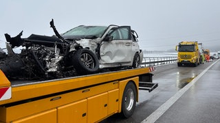 Ein Unfall auf der A6 bei der Kochertalbrücke am 13.2.2025