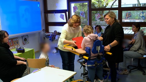 Ein Klassenzimmer der Paul-Meyle-Schule in Heilbronn. Die Förderschule für Schüler mit Behinderung ist am Limit. Es gibt extremen Platzmangel.