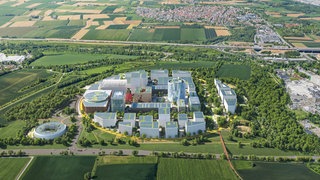Der IPAI CAMPUS aus der Luft. Er wird in Heilbronn auf einer Fläche von rund 30 Hektar gebaut. 