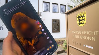 Der Eingang zum Amtsgericht Heilbronn. Ein mutmaßlicher Straftäter soll den Richtern hier in einem TikTok-Video mit dem Tod drohen.