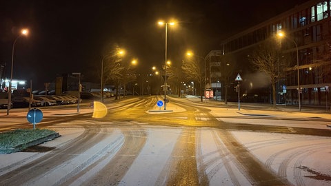 Der erste richtige Schnee in diesem Winter in Heilbronn