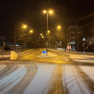 Der erste richtige Schnee in diesem Winter in Heilbronn