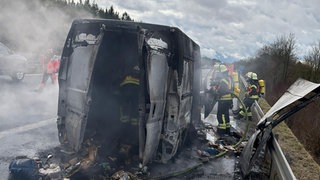 Auf der A81 bei Boxberg ist am Montag ein Fahrzeug ausgebrannt. 