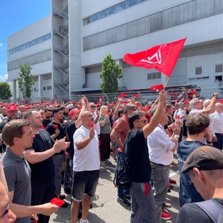 Protest vor dem Audi Werk Neckarsulm