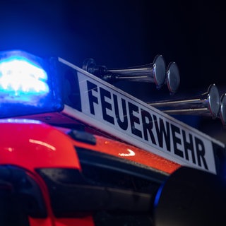Ein Feuerwehr-Martinshorn in der Nacht. Am Schemelsberg in Erlenbach gab es wieder einen Brand.