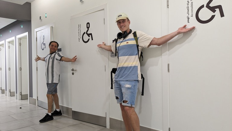 Barrierefreie Toiletten sind nicht überall im Ausland so zahlreich zu finden, musste Nora Welsch feststellen.