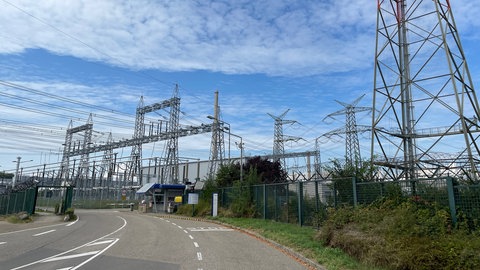 Einfahrt zum Atommüll-Zwischenlager in Philippsburg
