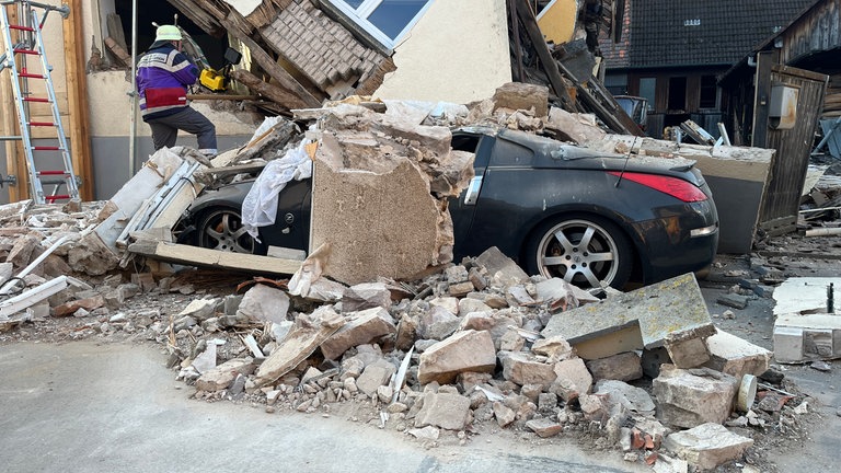 Haus in Stutensee eingestürzt