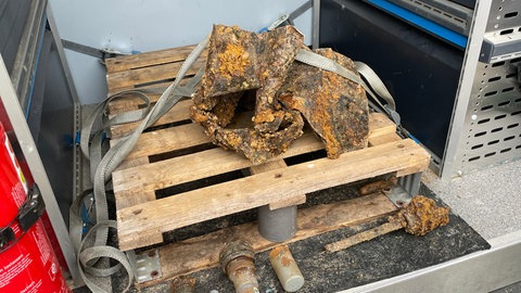 Verrosteter Zünder der Weltkriegsbombe: In Lichtenau ist die Bombe entschärft worden.