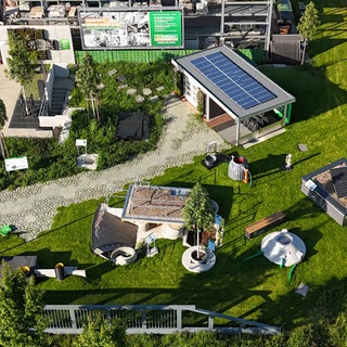 Der Regenwasserpark in Rastatt von oben