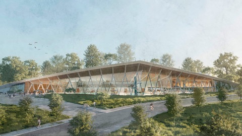 Animation des neuen Schwimmbads in Pforzheim