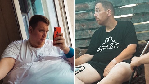 Vorher-Nachher-Vergleich: Daniel Meinold nahm rund 250 Kilogramm ab. 