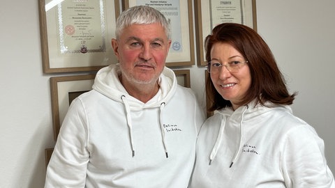 Olga und Wladimir Skripnik von der "Rosinen-Initiative"