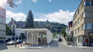 Symbolfoto: So soll die Talstation der neuen Turmbergbahn in Karlsruhe in Zukunft aussehen.