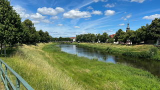 Blick von der Badener Brücke aus über die Murg