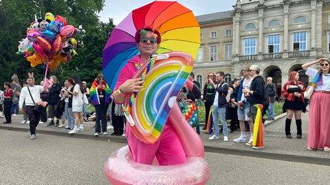 Rund 11.000 Menschen beteiligten sich an der Demonstration zum CSD in Karlsruhe