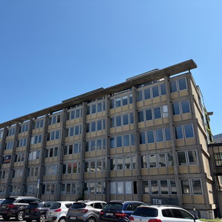 Das Alte Technische Rathaus in Pforzheim soll ab August abgerissen werden. Dort entsteht eins der neuen Gebäude der Schlossberghöfe.