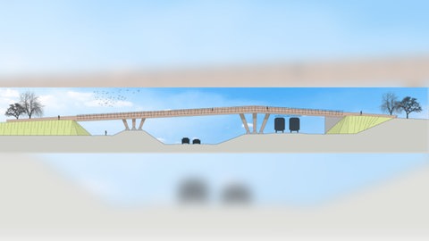 Einhub der Sudetenstraßenbrücke