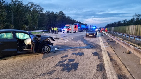 Verkehrsunfall auf der A6 bei Hockenheim