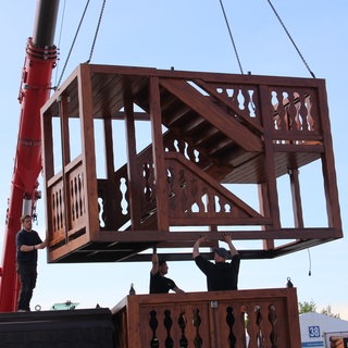 Aufbauarbeiten auf dem Maimarkt Mannheim