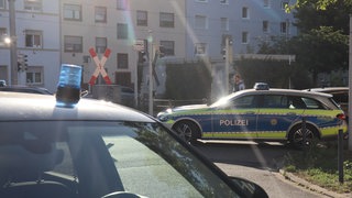 Polizeifahrzeuge bei Einsatz in Mannheim-Sandhofen