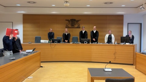 Heidelberger Landgericht am Tag der Urteilsverkündung