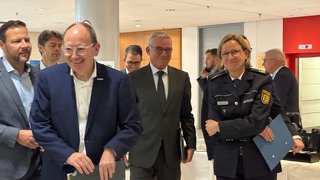 Proffen, Specht, Strobl und Schäfer auf dem Mannheimer Sicherheitstag im Stadthaus