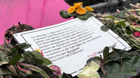 Gedenktafel nach Amokfahrt am Mannheimer Paradeplatz