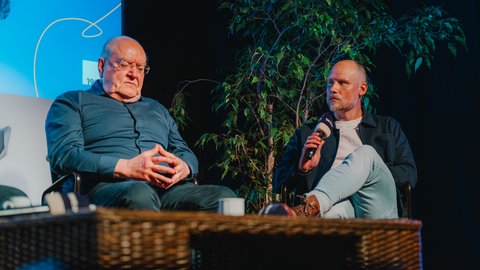 SWR Podcastfestival - Thomas Fischer und SWR Redakteur Patrick Figaj