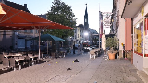 Die Fußgängerzone in Walldorf (Rhein-Neckar-Kreis)