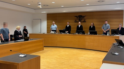 Prozesssaal im Landgericht Heidelberg