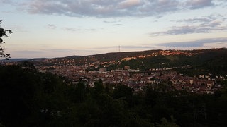 Blick auf Stuttgart vom Blauen Weg aus.