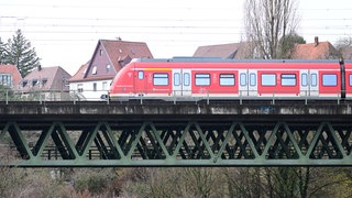 Eine S-Bahn fährt über eine Brücke. (Archivbild)