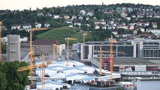 Blick auf die Großbaustelle Stuttgart 21