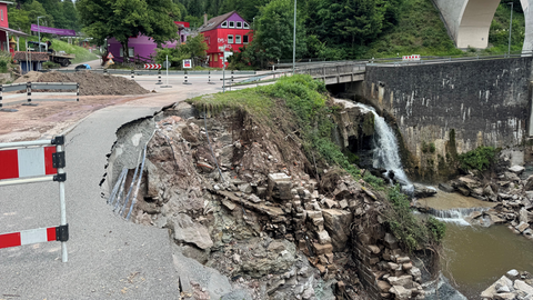 Das Wieslauftal im Rems-Murr-Kreis - hier im Bild die Laufenmühle zwischen Welzheim und Rudersberg - war besonders stark vom Starkregen und dem Hochwasser Anfang Juli betroffen. Der Starkregen hat Privathaushalte, Firmen und öffentliche Gebäude getroffen. Die Aufräumarbeiten laufen. 