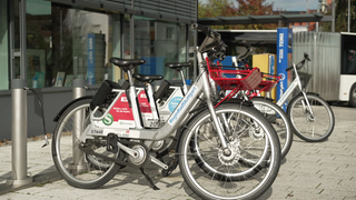 Eine Verleihstation von "RegioRadStuttgart" in Ditzingen.