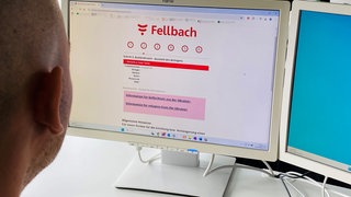 Ein Mann am Computer wählt den Online-Service der Ausländerbehörde Fellbach an.