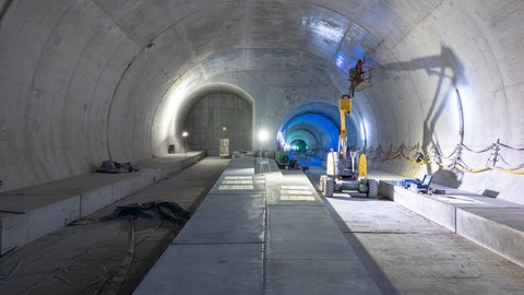 Im S21-Tunnel vom Stuttgarter Hauptbahnhof nach Bad Cannstatt ist schon der Anschluss vorbereitet, wo künftig der Wartbergtunnel abzweigen soll. 