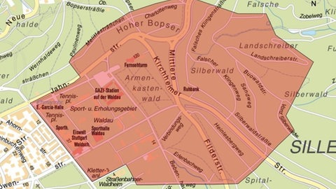 Der Sicherheitsbereich zur geplanten Bombenentschärfung am Sonntag.