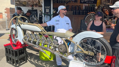 Motorräder beim Biker-Festival Glemseck 101 zum 17. Mal in Leonberg