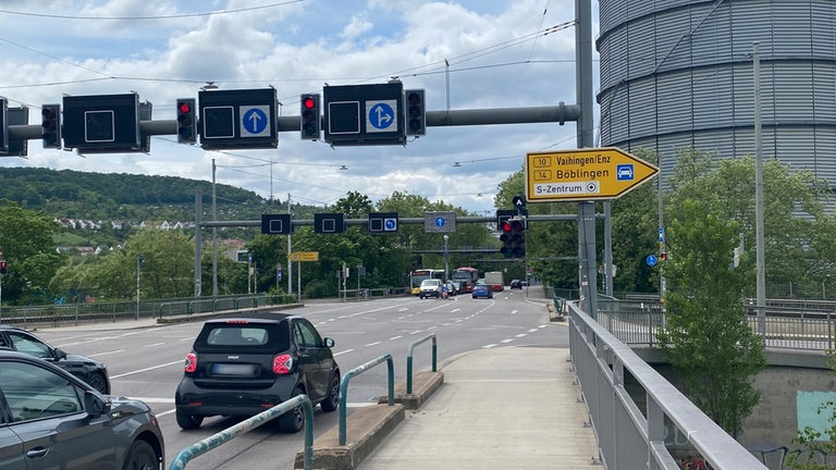 Die Gaisburger Brücke in Stuttgart. 2024 sind hier zwölf Verkehrsunfälle passiert.