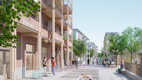 Visualisierung des geplanten Wohnquartiers Böckinger Straße