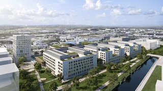 Modell des neuen Flugfeldklinikums im Kreis Böblingen