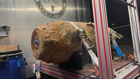 Die entschärfte 500 Kilo-Fliegerbombe aus Stuttgart