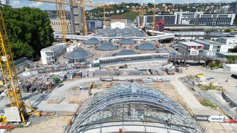 Stuttgart 21, Stand beim Bau des Tiefbahnhofs in Stuttgart im Juli 2025