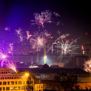 Feuerwerk an Silvester in Stuttgart 2023
